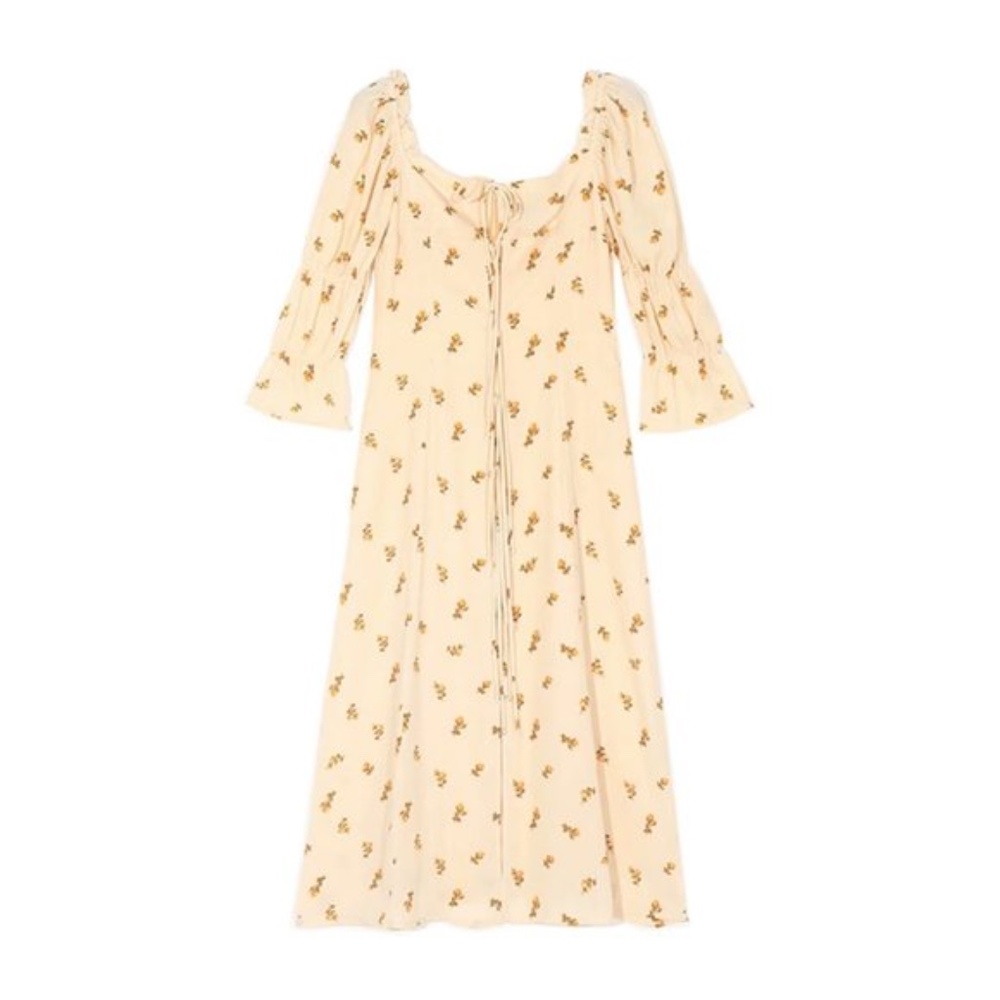 BOHO gypsy Floral print lace up midi dress - Picture 7 of 7